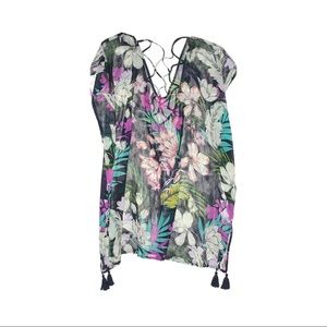 KONA SOL floral sheer cover up size medium